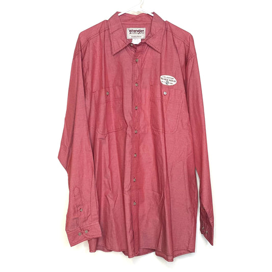 Men's Western Shirt - Size XLT - Red/White Plaid - Long Sleeve Button-Down