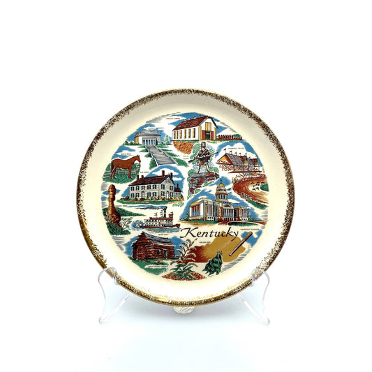Vintage State Souvenir Plate “Kentucky” Collectible, White - 7.5”