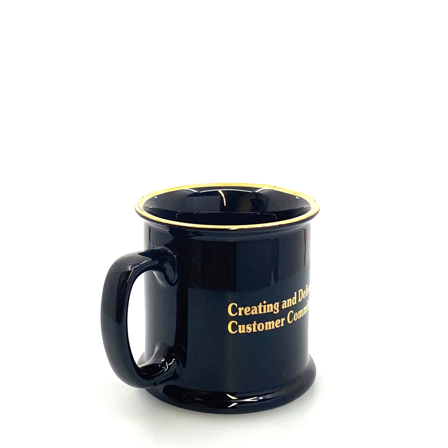 Union Pacific Railroad “Team Up” Employee Goldtone Blue Ceramic Coffee Cup 12 Fl Oz