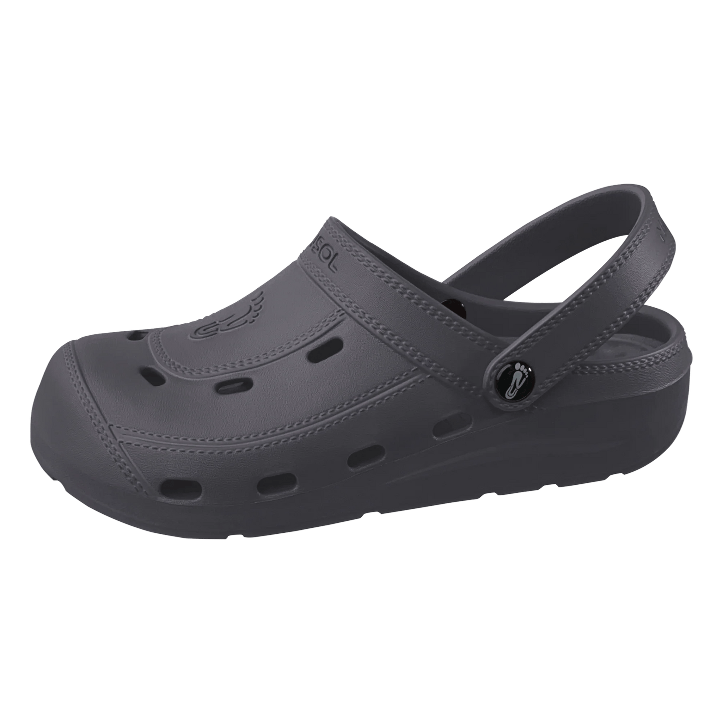 Nuu Sol Size W9/M8 Black Rubber McCall Clogs Shoes | NWT