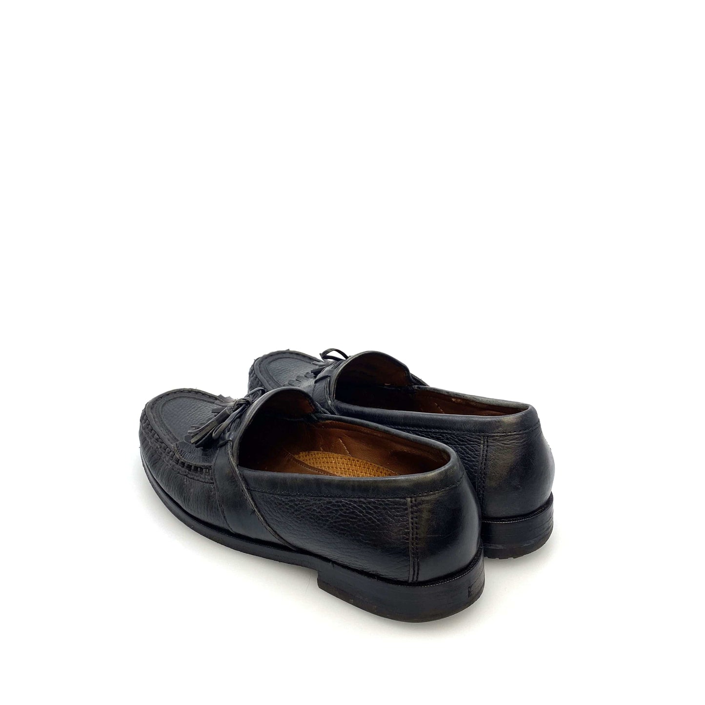 Johnston & Murphy Mens Size 7M Black Leather Kiltie Tassel Loafers