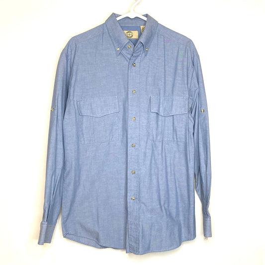 Haband Men's Blue Lightweight Vented Long Sleeve Shirt - Size M