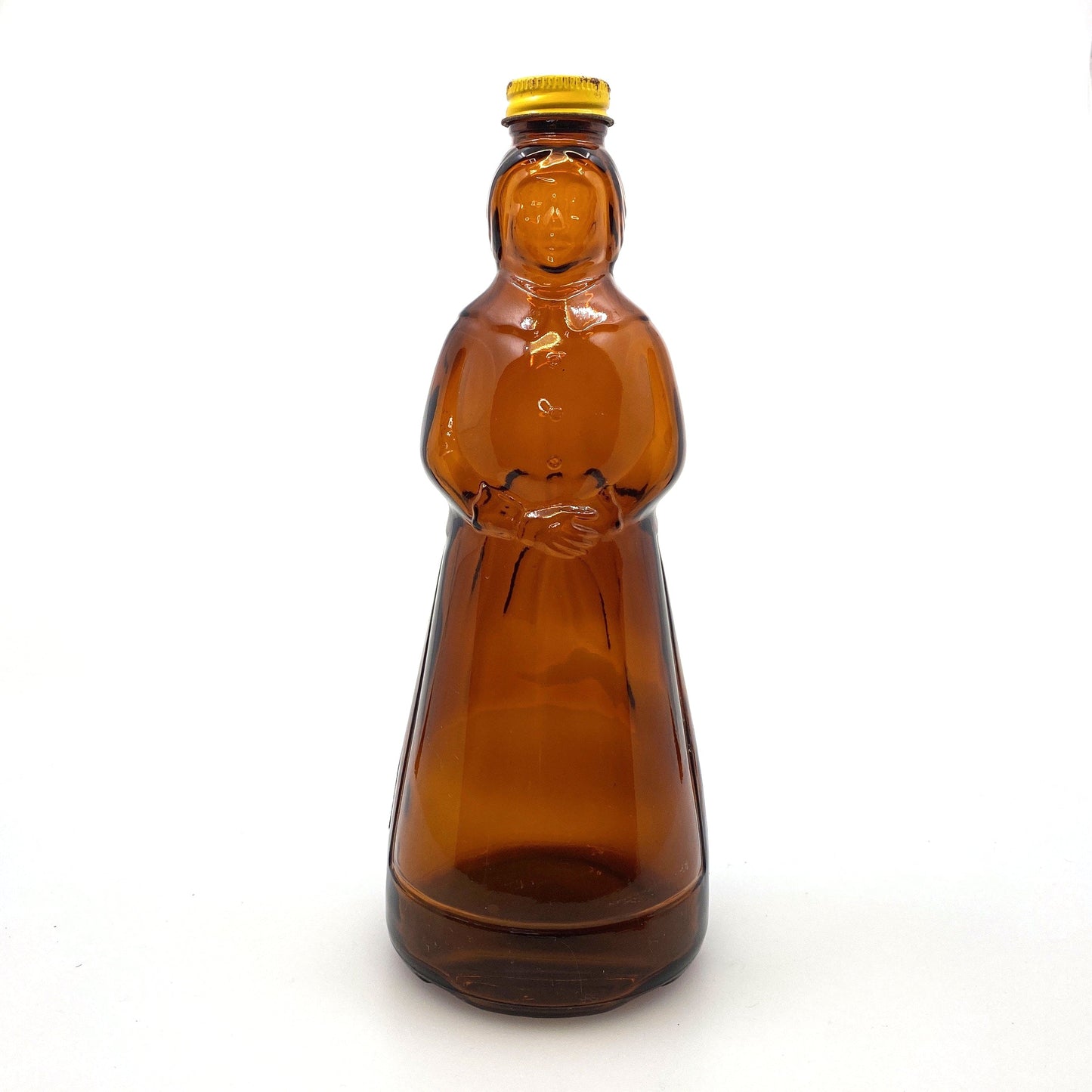 Vintage Mrs. Butterworths Syrup Glass Brown Bottle 36oz Lid