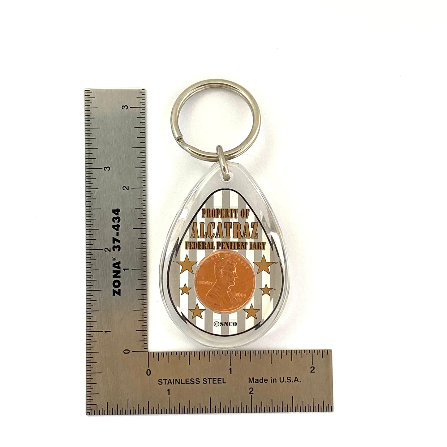 Vintage “Lucky Penny From ALCATRAZ” Travel Souvenir Acrylic Keychain Key Ring