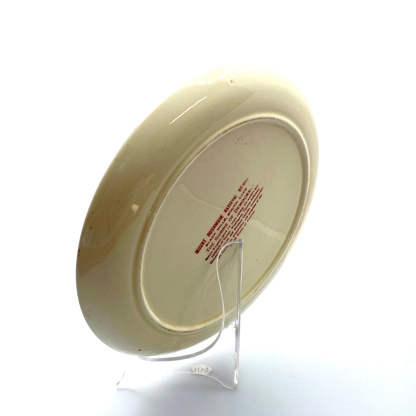 Vintage State Souvenir Plate “Mt. Rushmore National Memorial” Collectible, White - 10.25”