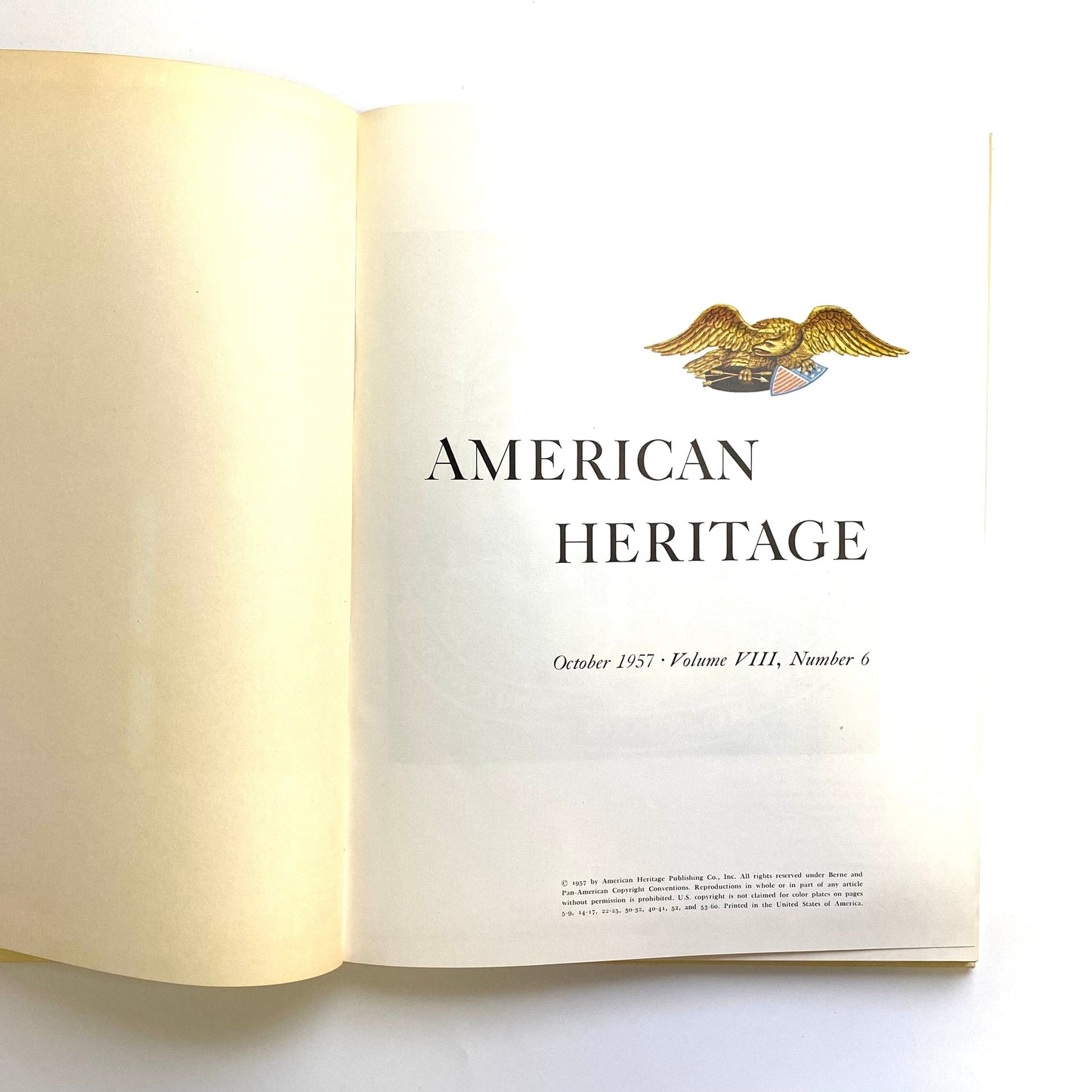 Vintage American Heritage Volume VIII No 6 October 1957 Hardcover History Book
