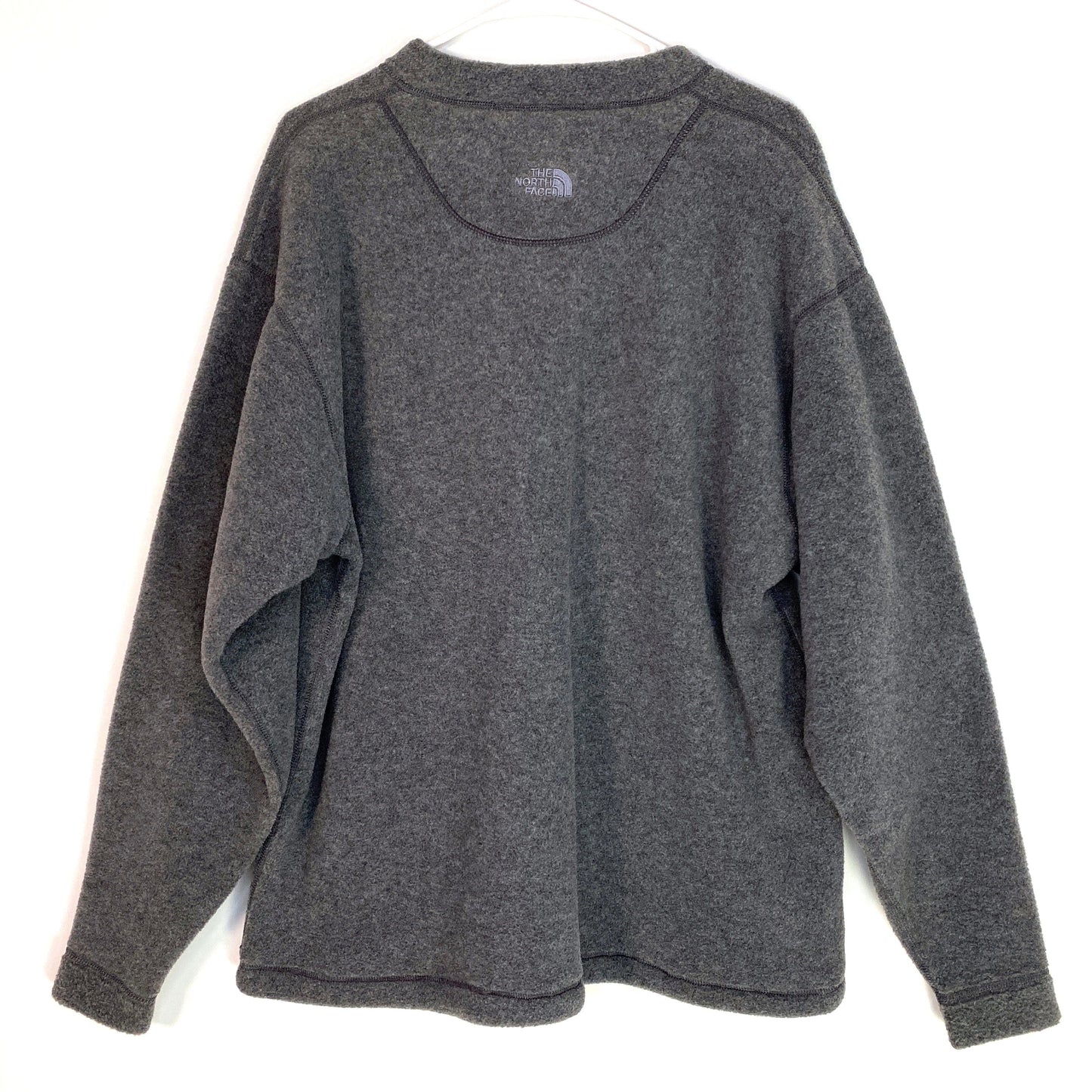 The North Face Mens Size M Gray Fleece Henley Pullover Sweatshirt L/s