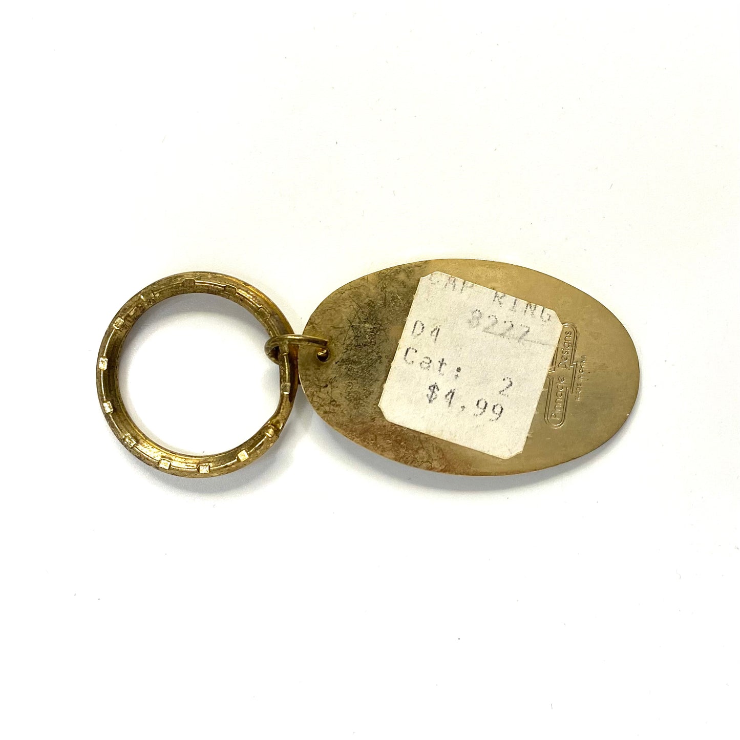 Vintage Pinnacle Designs Washington, D.C. Enamel The Capitol Souvenir Keychain Key Ring Metal Oval Gold