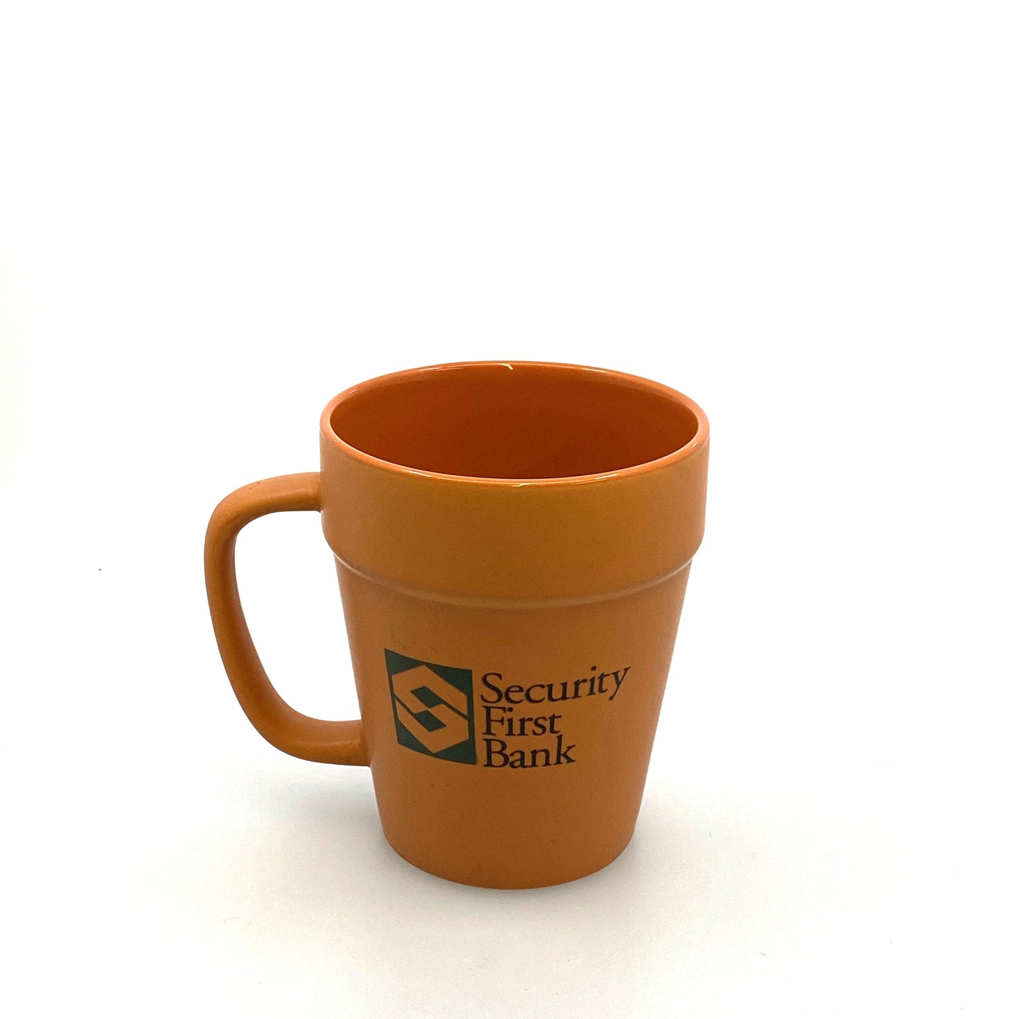 Security First Bank Terracotta “Flower Pot” Coffee Cup, 12 Oz.