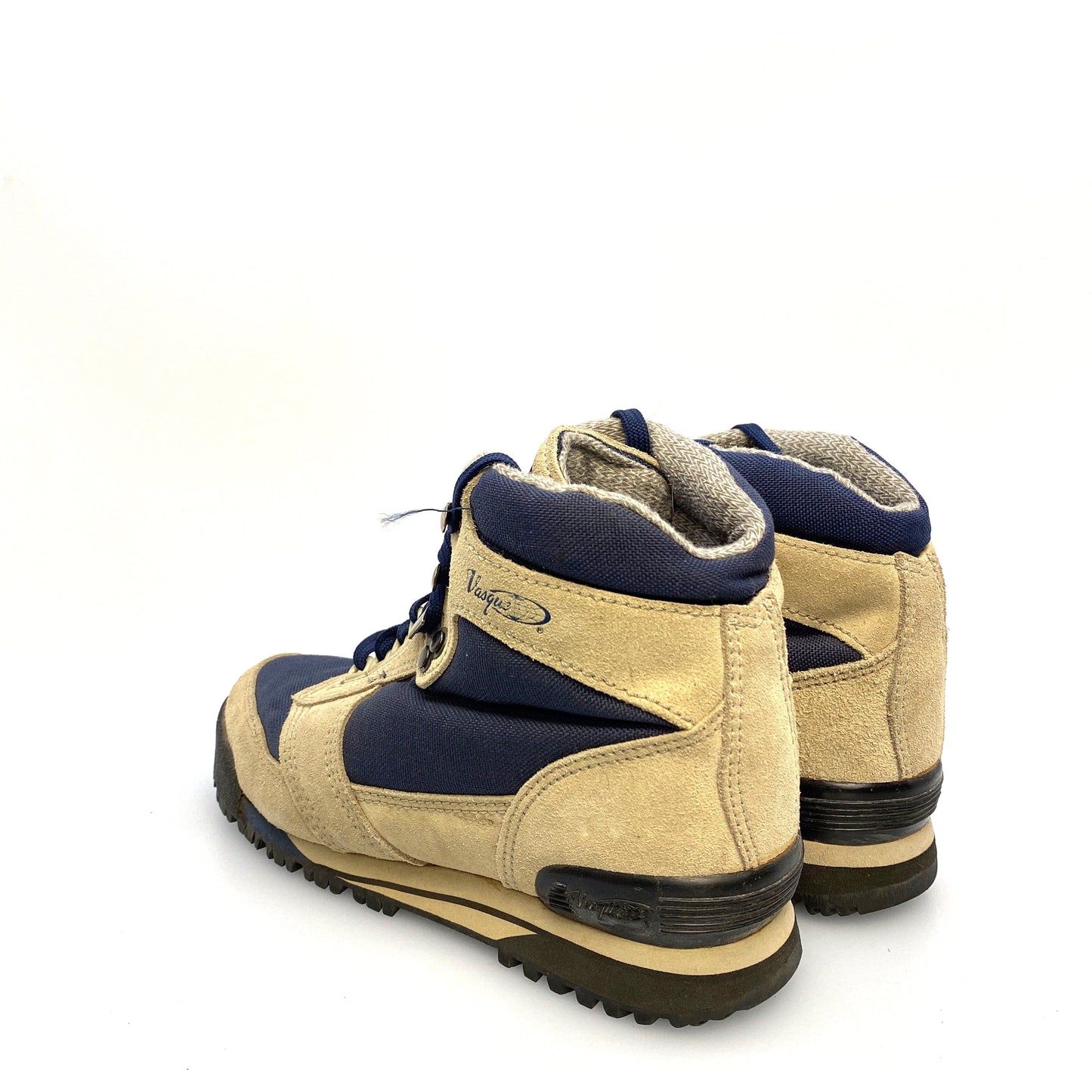 Vasque Womens Size 7½ Beige Blue Hiking Boots Lace-Up