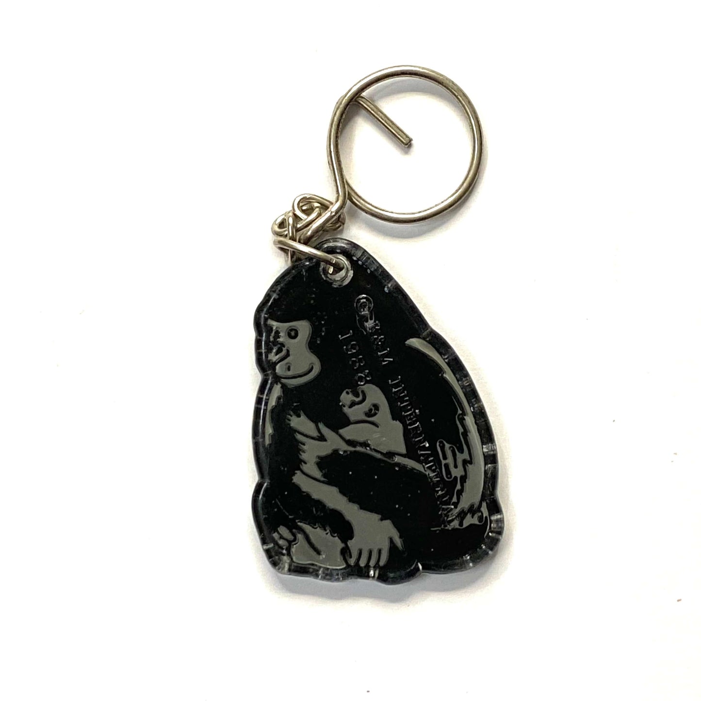 Vintage K&M International Travel Souvenir Keychain Key Ring 1988 Animal Clear Acrylic