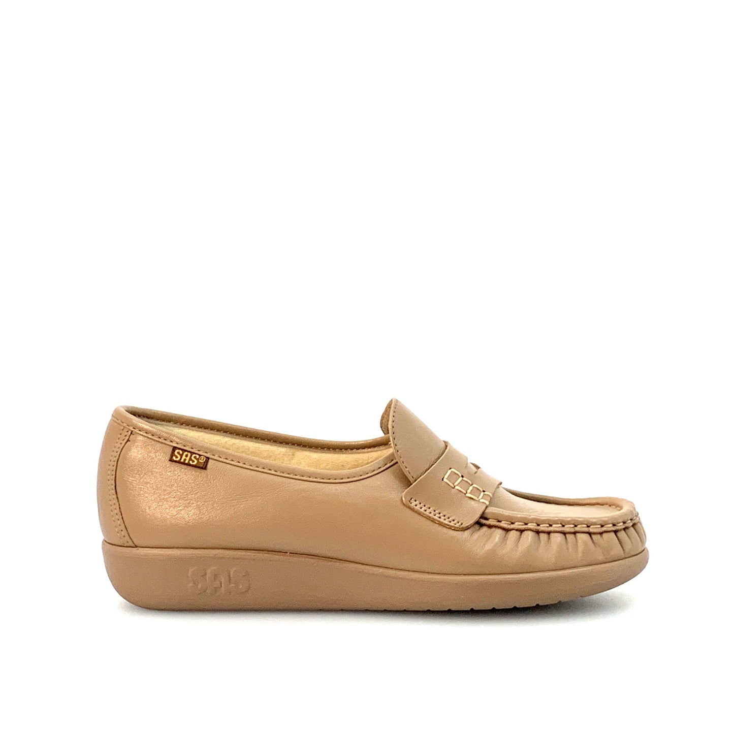 SAS Womens Tripad Comfort Casual Leather Size 10N Beige Loafers Shoes