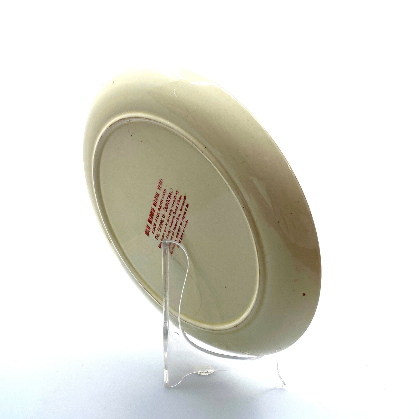 Vintage State Souvenir Plate “Mt. Rushmore National Memorial” Collectible, White - 10.25”