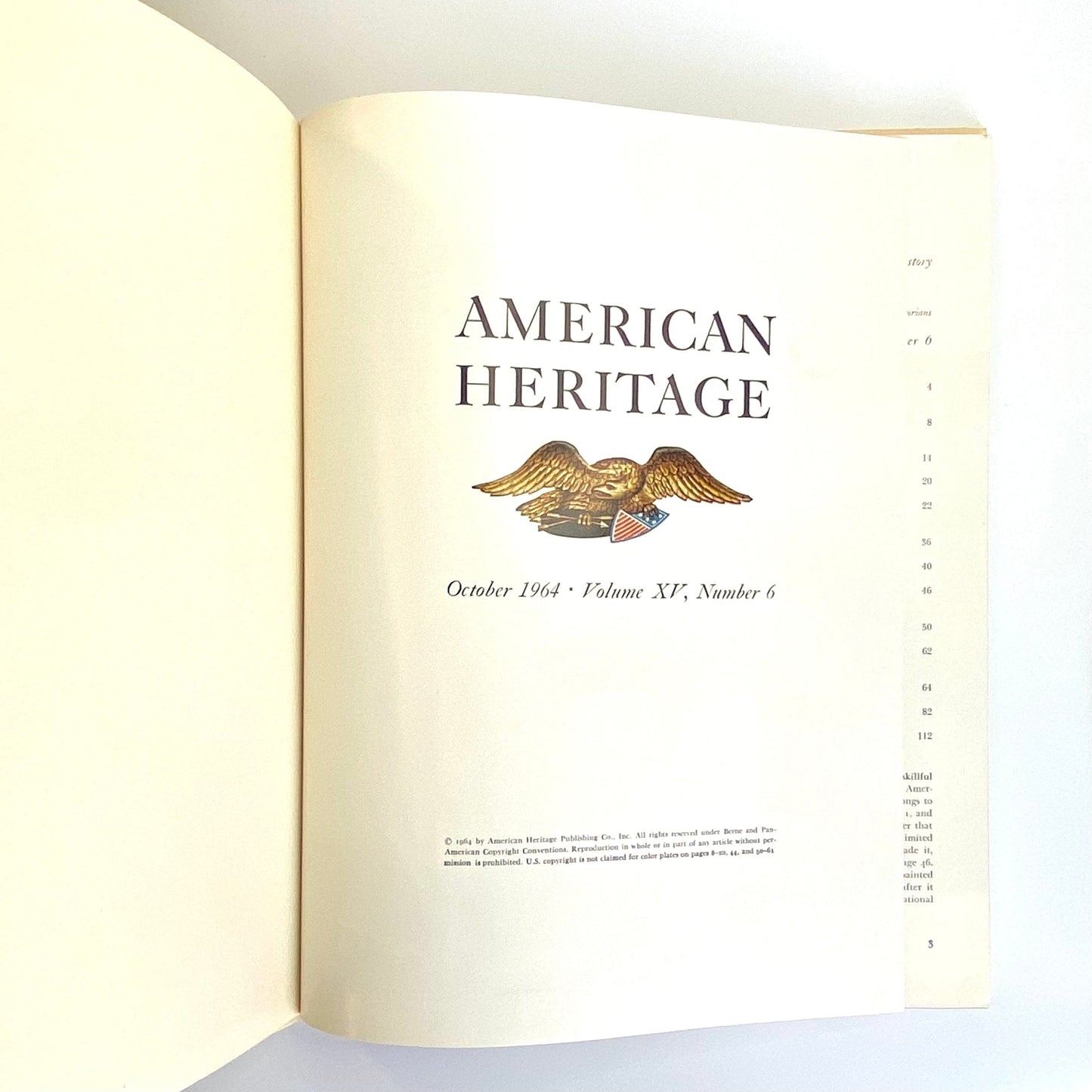 Vintage American Heritage October 1964 • Volume XV, Number 6 Hardcover History Book