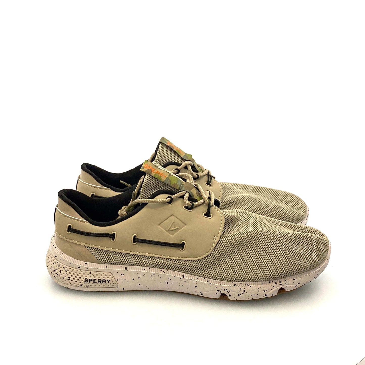 Sperry Mens “7 Seas” Camo Boat Shoe Lace-Up
