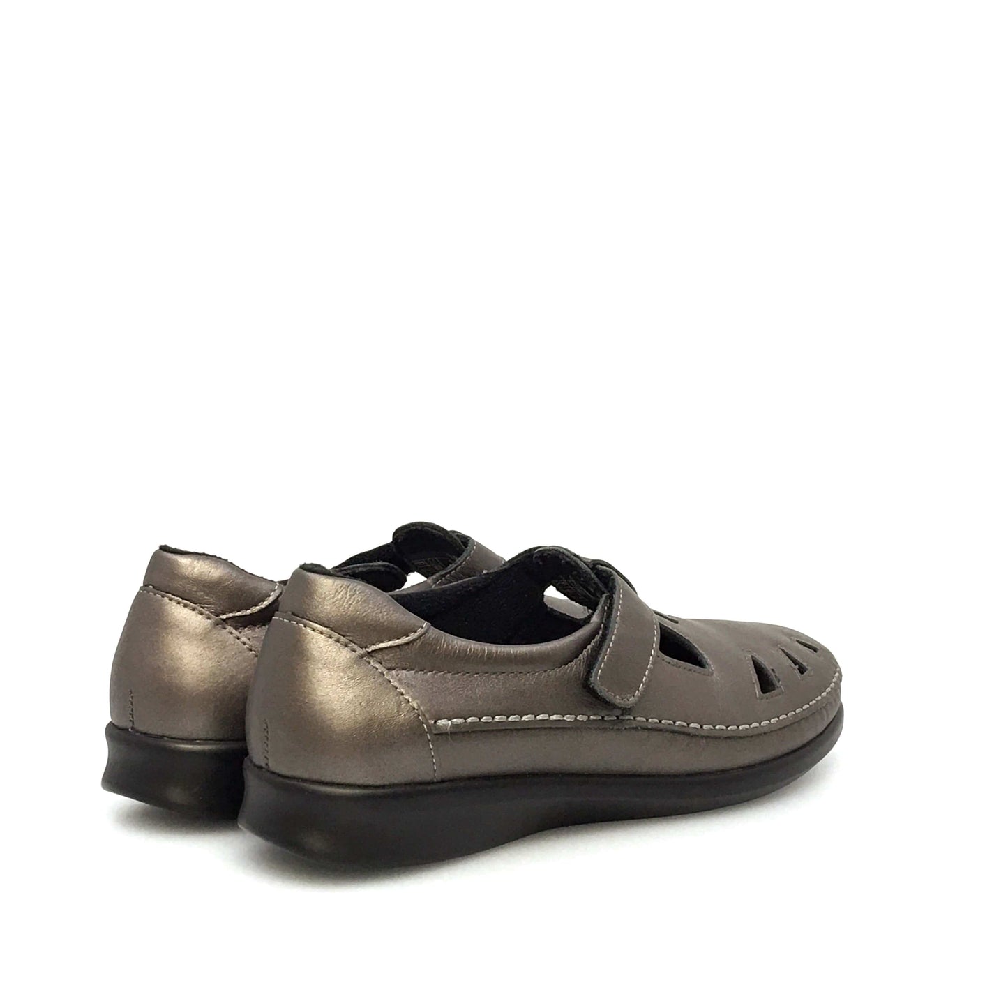 SAS Womens Size 9.5M Santolina Silver Roamer Moc Leather Shoes Tripad Comfort Walking