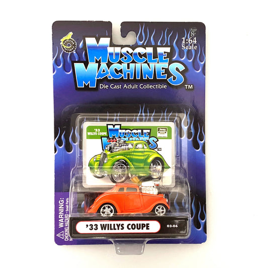 Muscle Machines '33 Willys Coupe – Vibrant Orange Diecast Collectible Car for Car Enthusiasts – 1:64 Scale Model