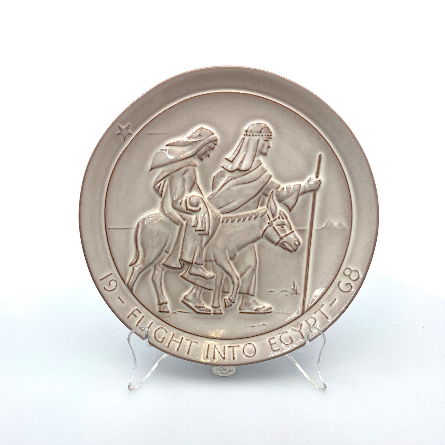 Vintage “Flight Into Egypt” 1968 Frankoma 7” Souvenir Plate by John Frank