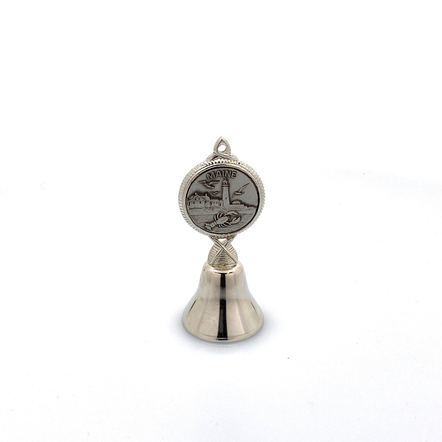 Vintage Hand Bell Travel Tourism Collectible Silver - Maine