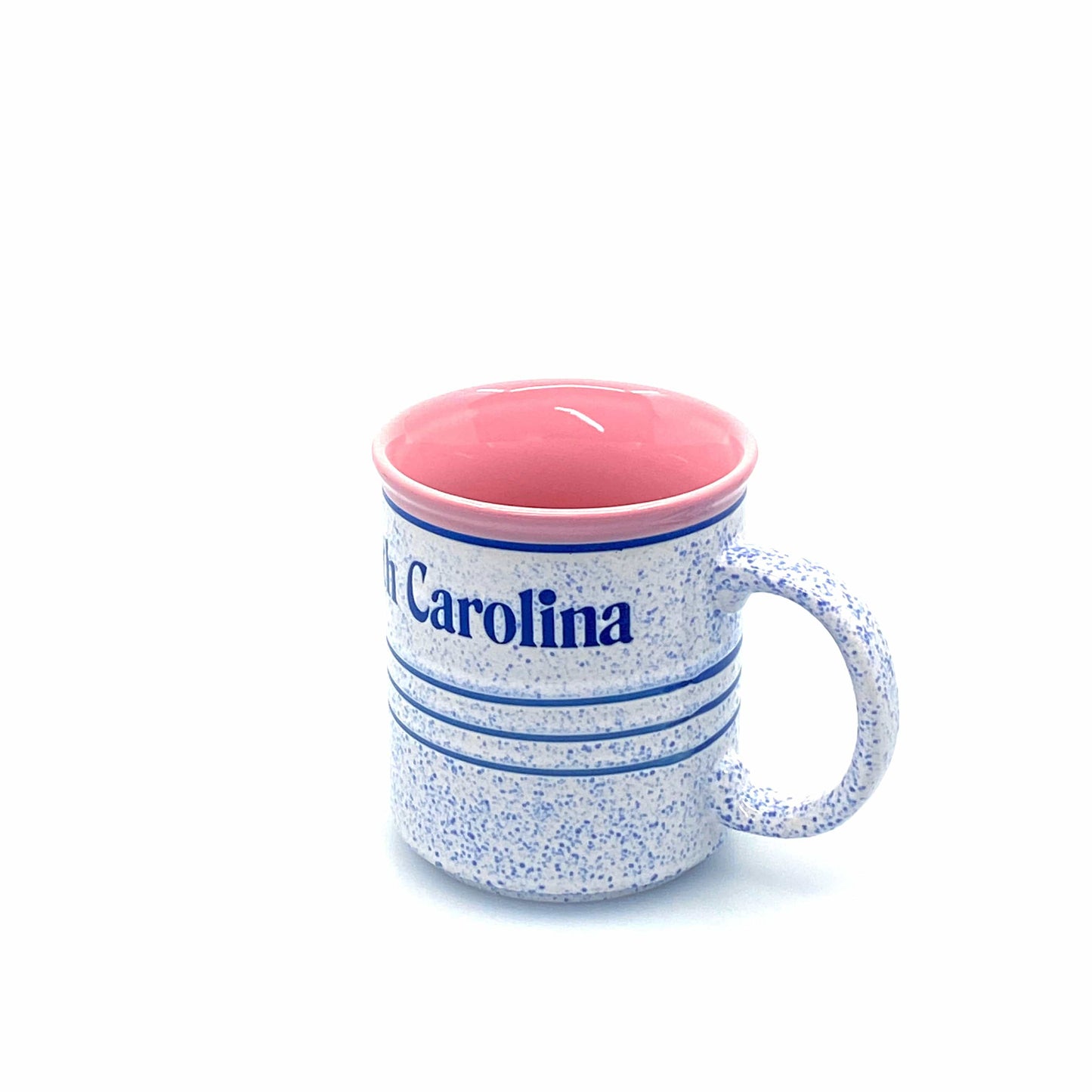 Travel Souvenir South Carolina Blue White Pink Stoneware Coffee Mug Cup