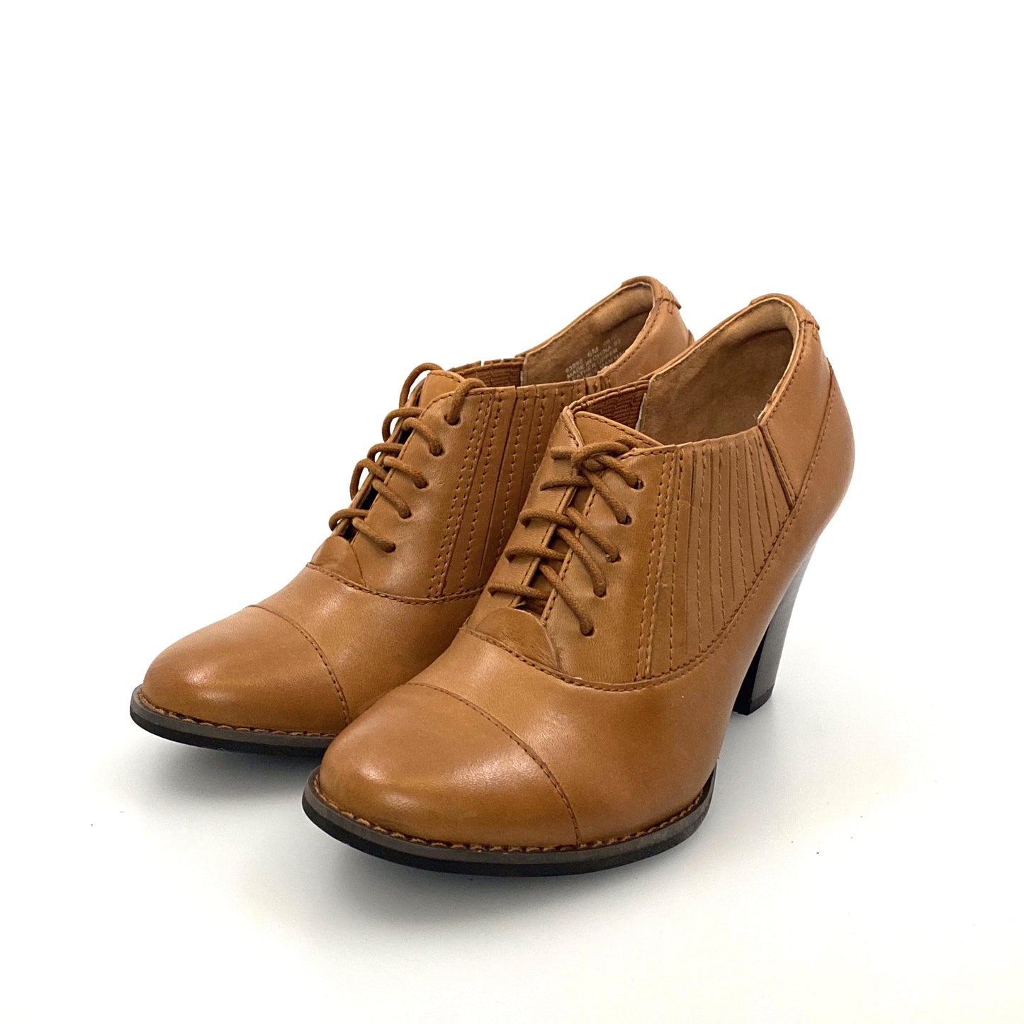 Indigo by Clarks Womens “Heather Merlin” Size 6M Beige Brown Leather Ankle Booties Lace Up