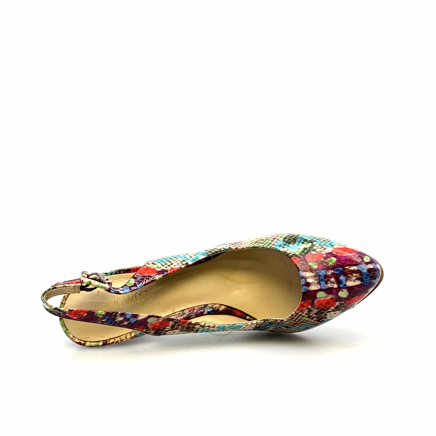 Nine West Womens Size 9.5M Rick Heel Snakeskin Multicolor