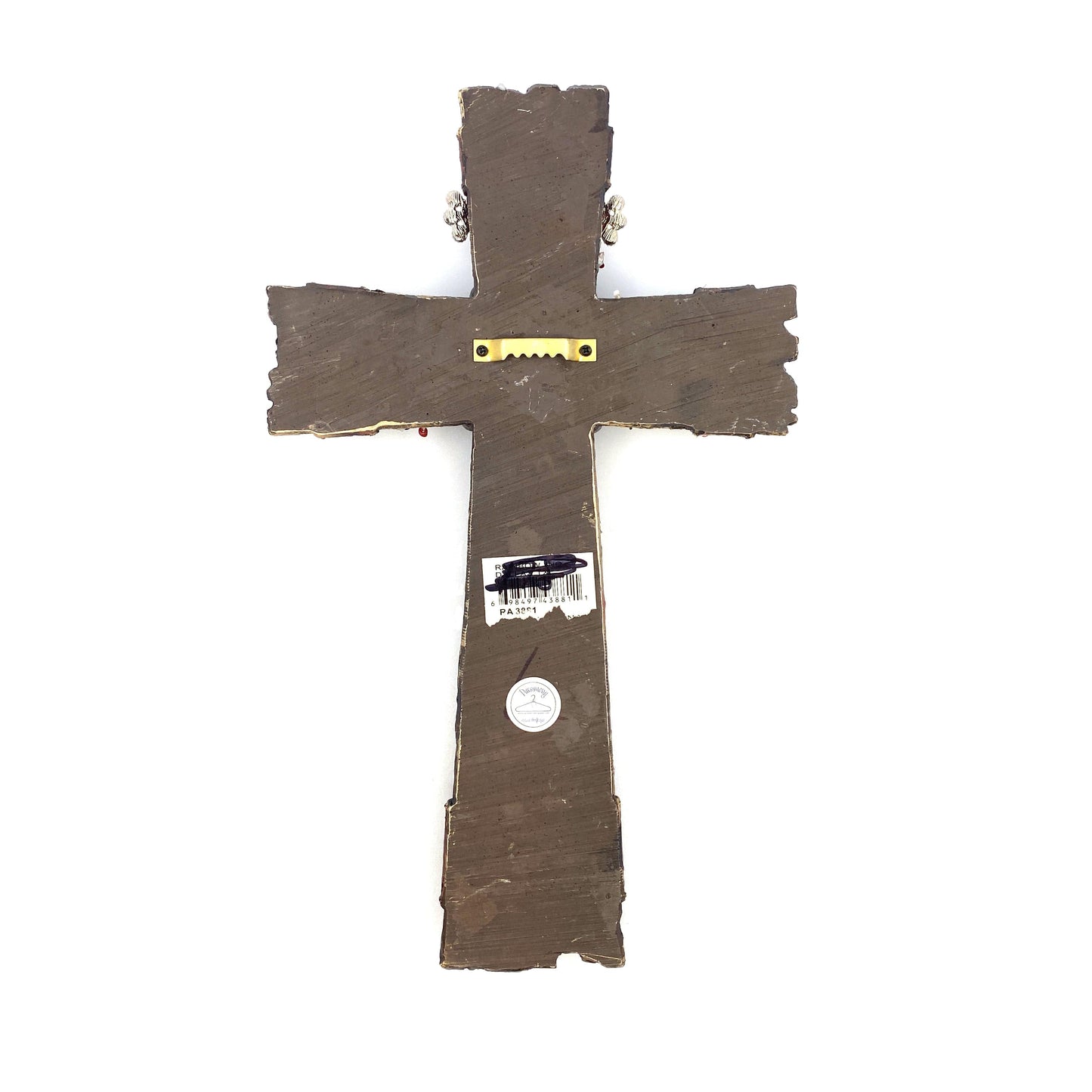 Resin & Costume Jewelry Cross Wall Religious Decorative Art 12”