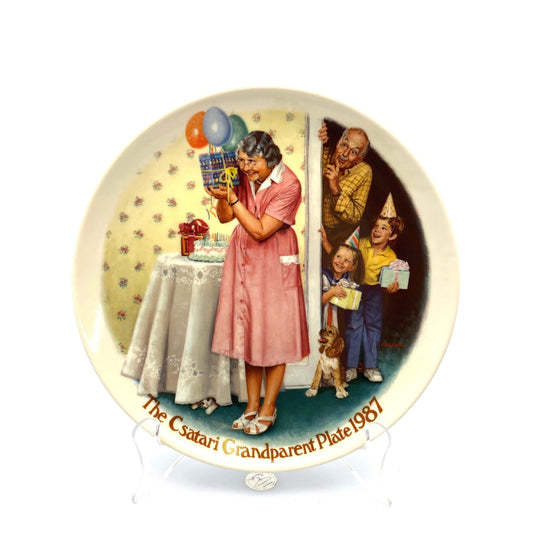“The Sneak Preview” RARE Joseph Csatari Grandparent Collector Plate 1987