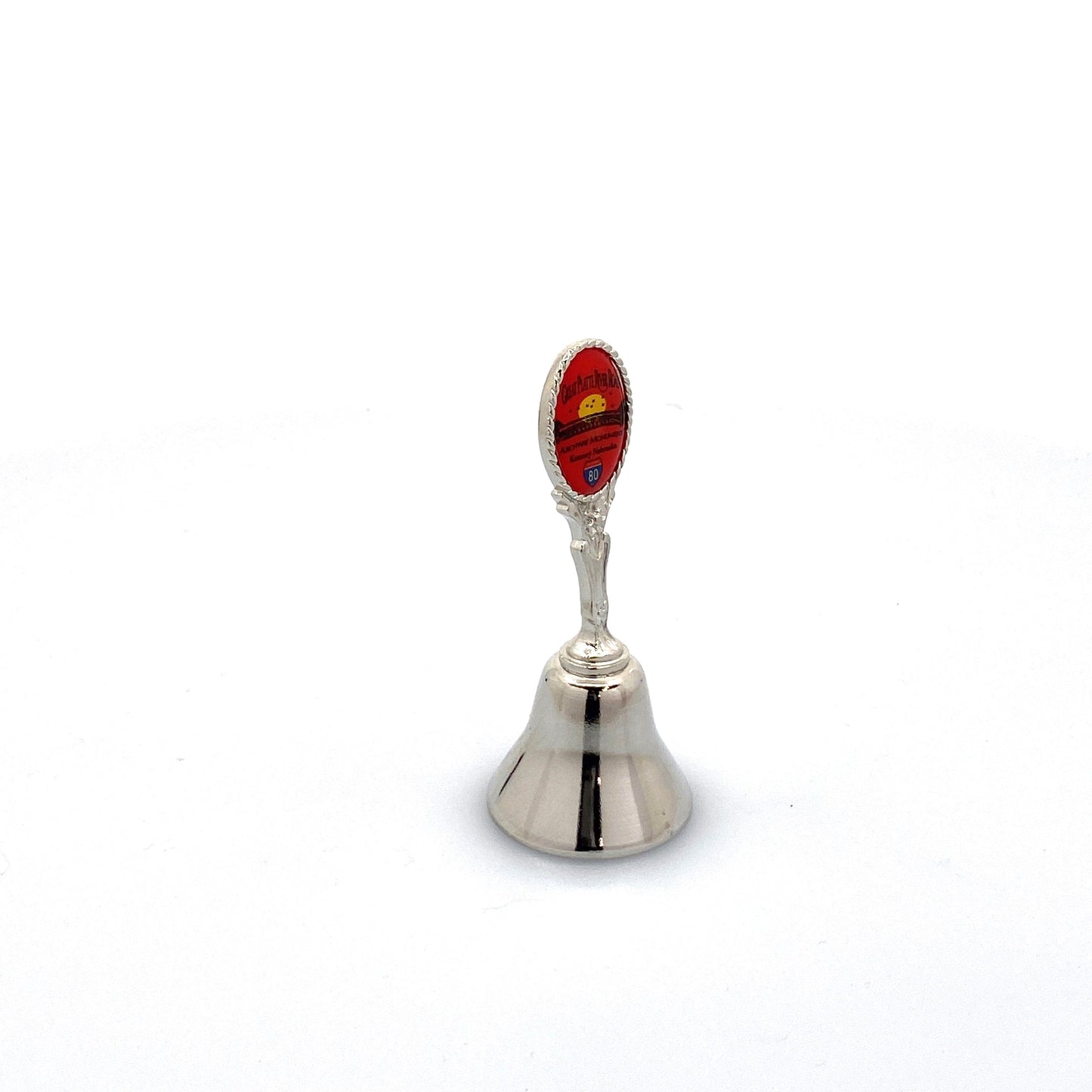 Vintage Hand Bell Travel Tourism Collectible Silver - Great Platte River Road - Archway Monument