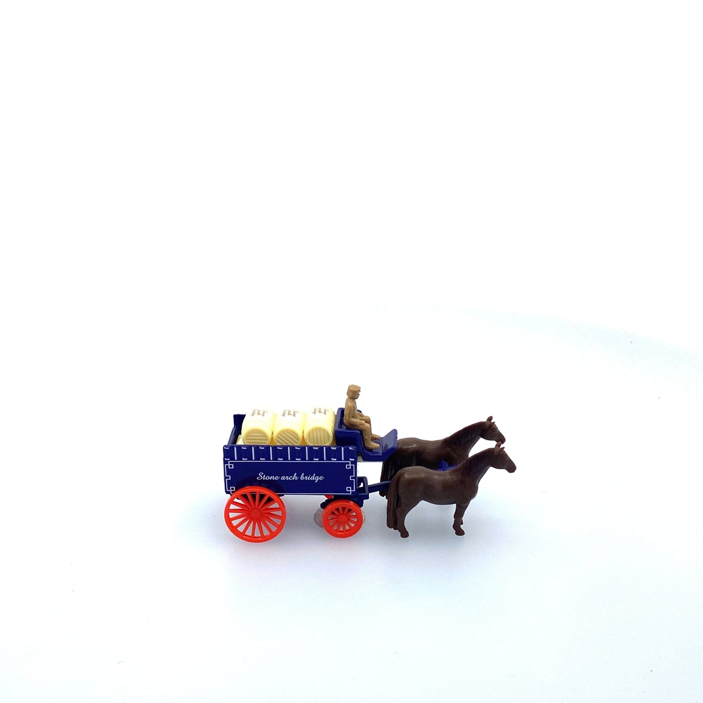 Vintage Olden Days “Stone arch bridge” Horse-Drawn Beer Delivery Wagon | Diecast Toy Vehicle