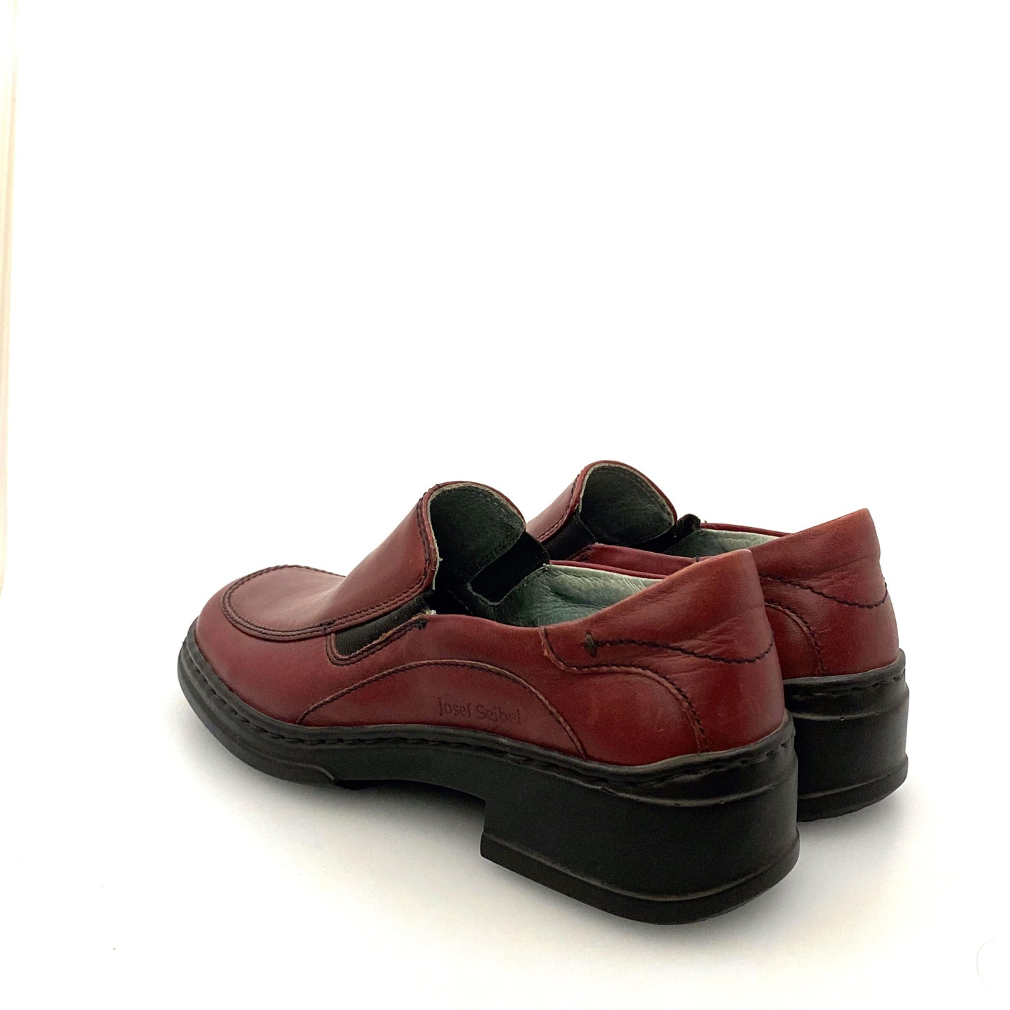 Josef Seibel Womens Size 37 Maroon Red Leather Loafers Shoes
