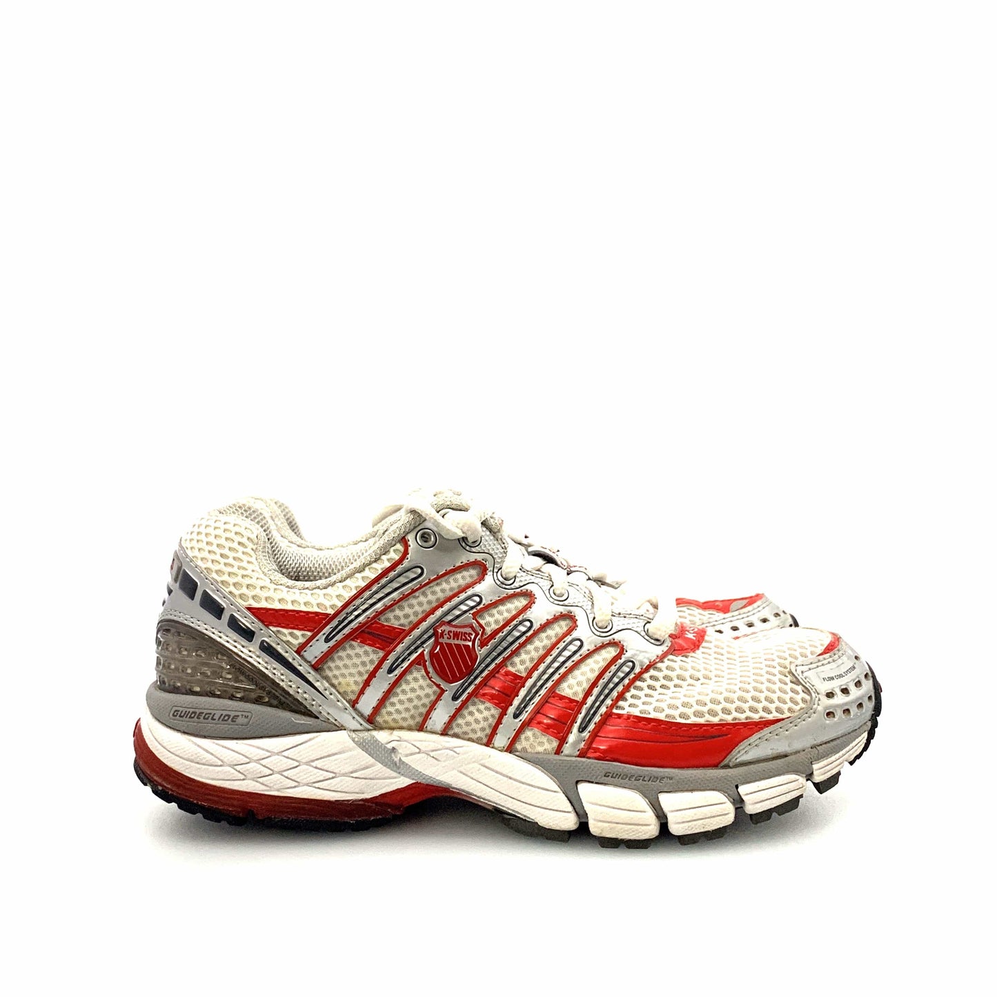 K-Swiss Womens Size 5.5 White Silver Red Athletic Shoes Sneakers