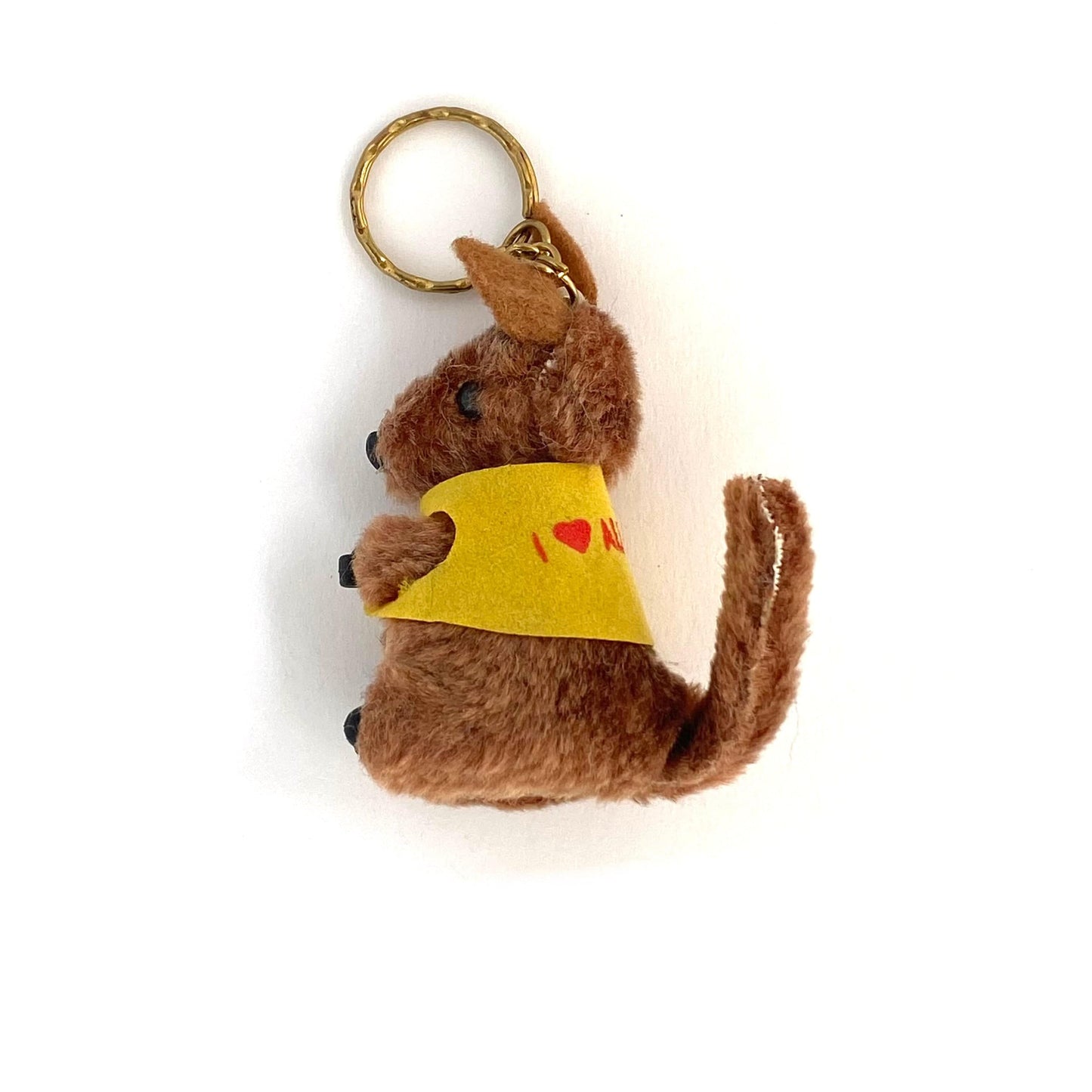 Vintage “I Love Australia” Koala Bear Grabbing Keychain Charm Key Ring Souvenir