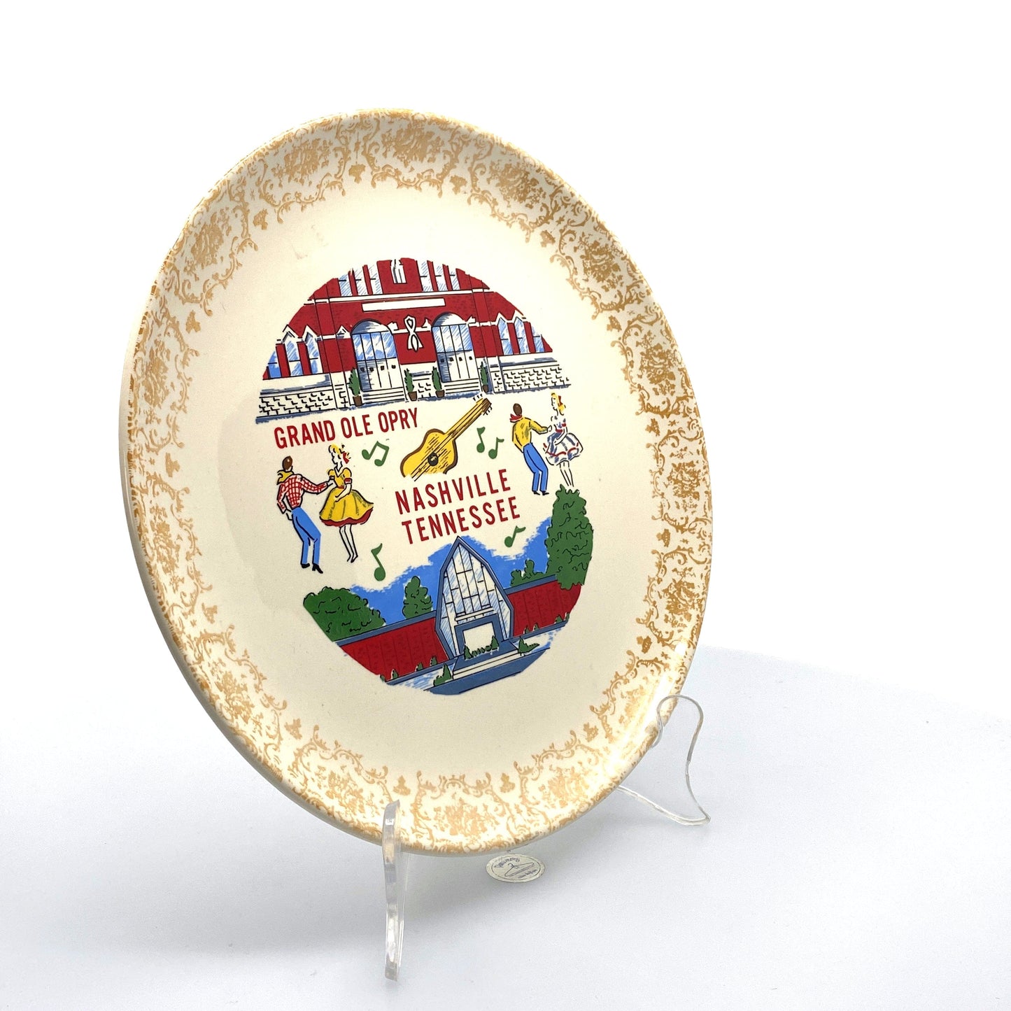 Grand Ole Opry Nashville Tennessee Porcelain Travel Souvenir Collectible Plate 9”