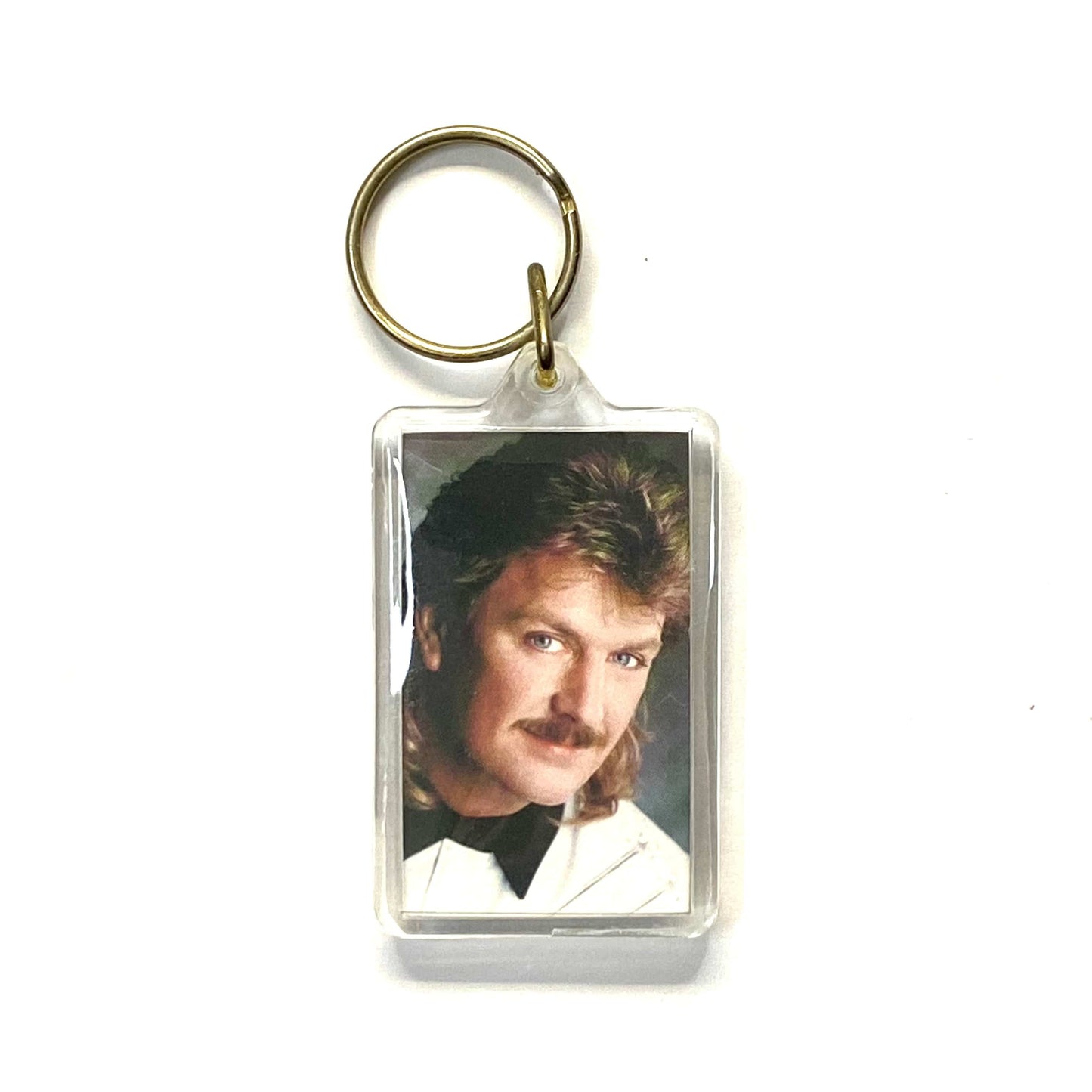 Vintage Joe Diffie Souvenir Keychain Key Ring Rectangle Clear Acrylic