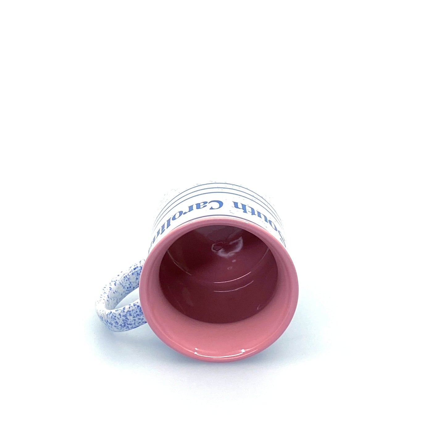 Travel Souvenir South Carolina Blue White Pink Stoneware Coffee Mug Cup