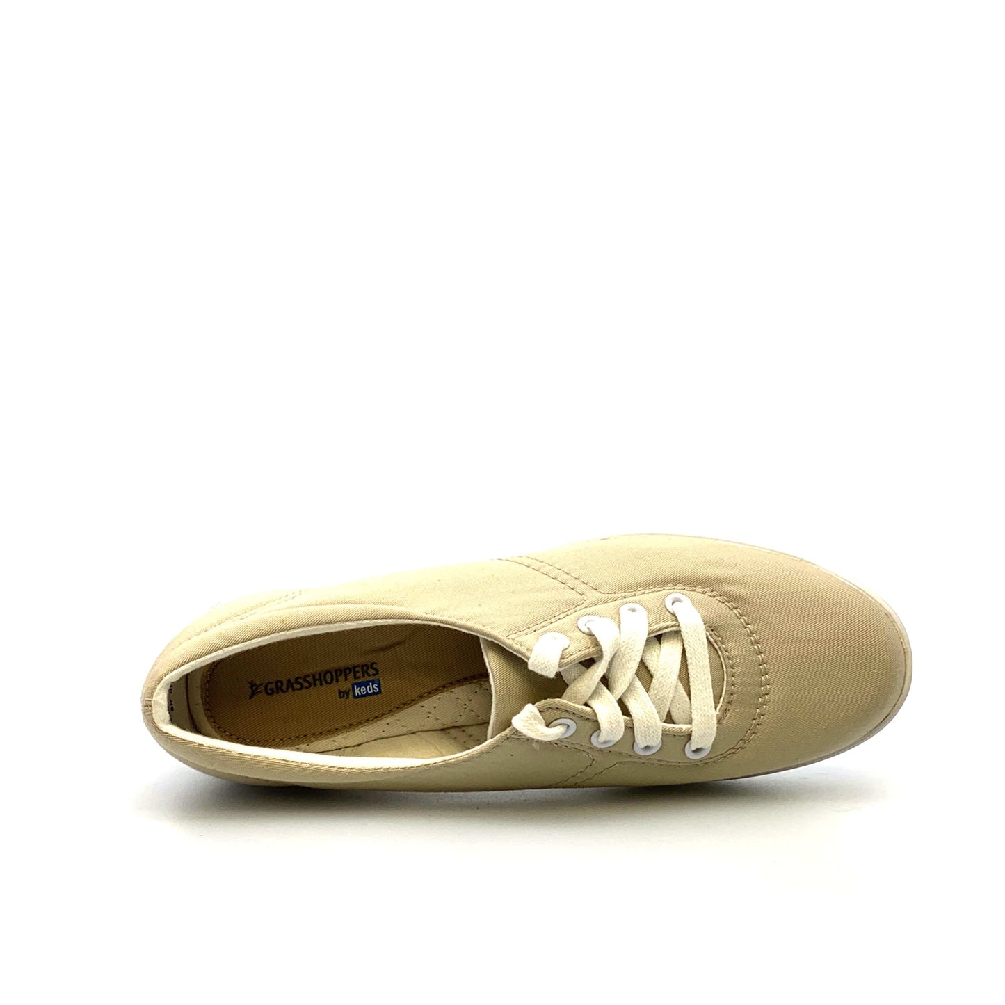 Keds Womens Shoes Size 6.5M Beige Canvas Lace Up Sneakers Athletic Shoes