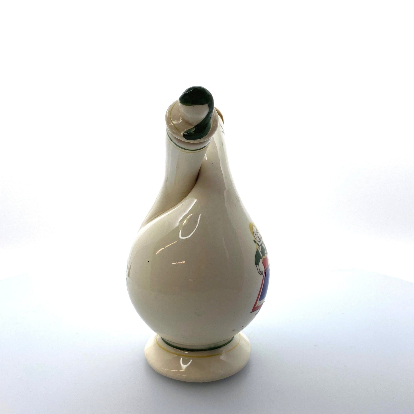 Vintage Fred Roberts Co Japan Oil & Vinegar Ceramic Twist Decanter Farmer & Wife