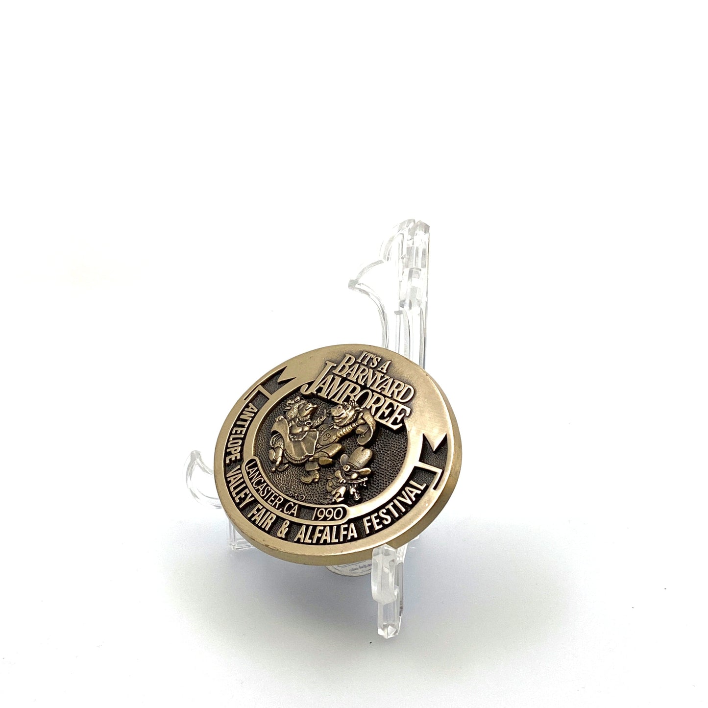 “Antelope Valley Fair & Alfalfa Festival Lancaster, CA 1990” Brass Belt Buckle 3”