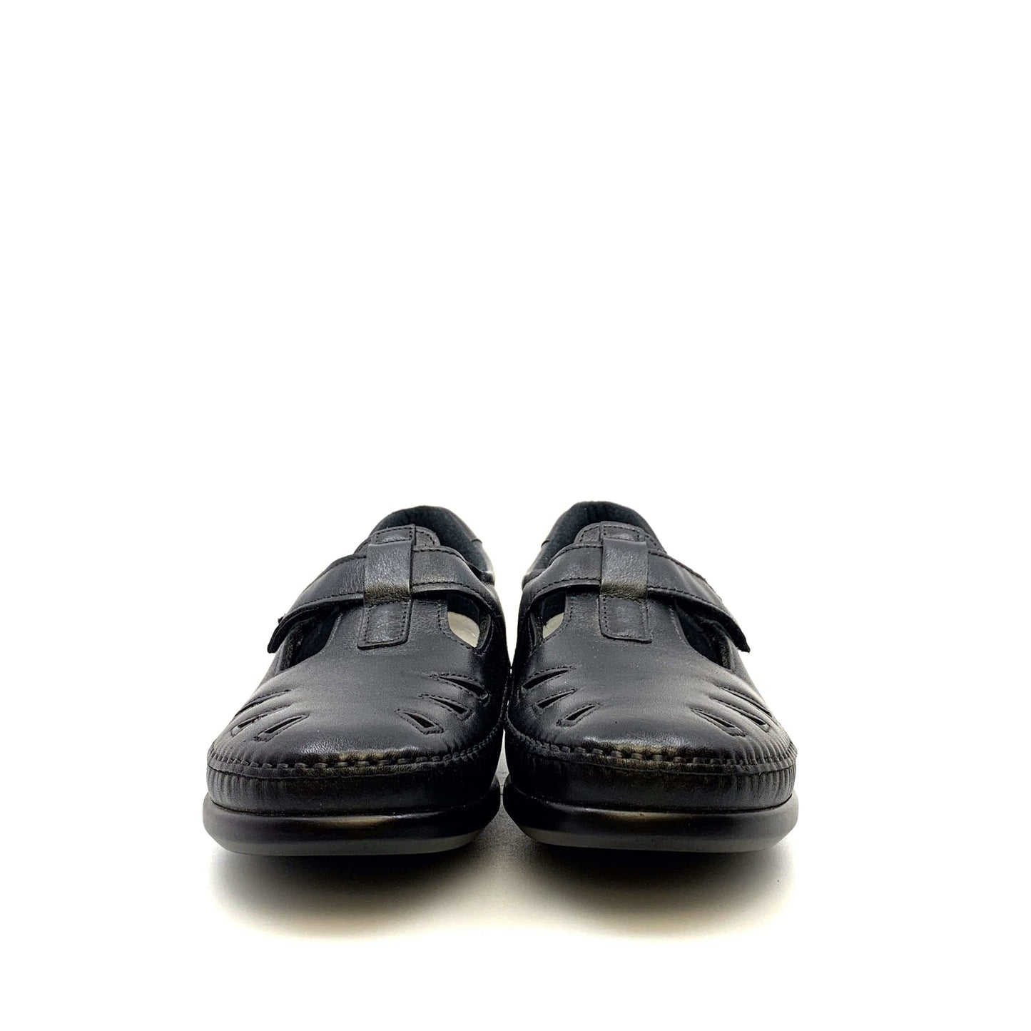 SAS Womens Size 9.5M Black Roamer Moc Leather Shoes Tripad Comfort Walking