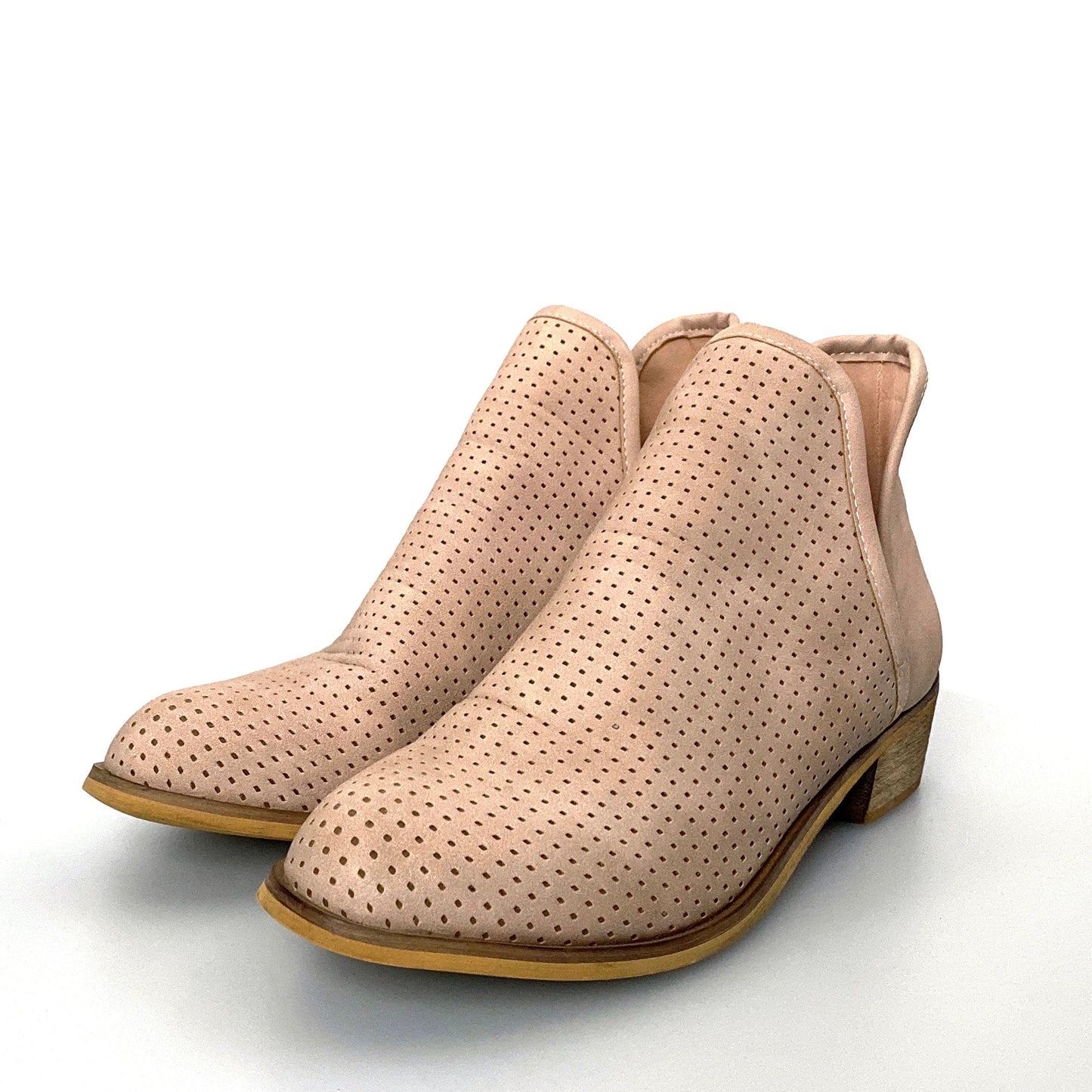 Seven Seven7 Womens Size 11 Blush Pink Booties Boots Boho Peforated