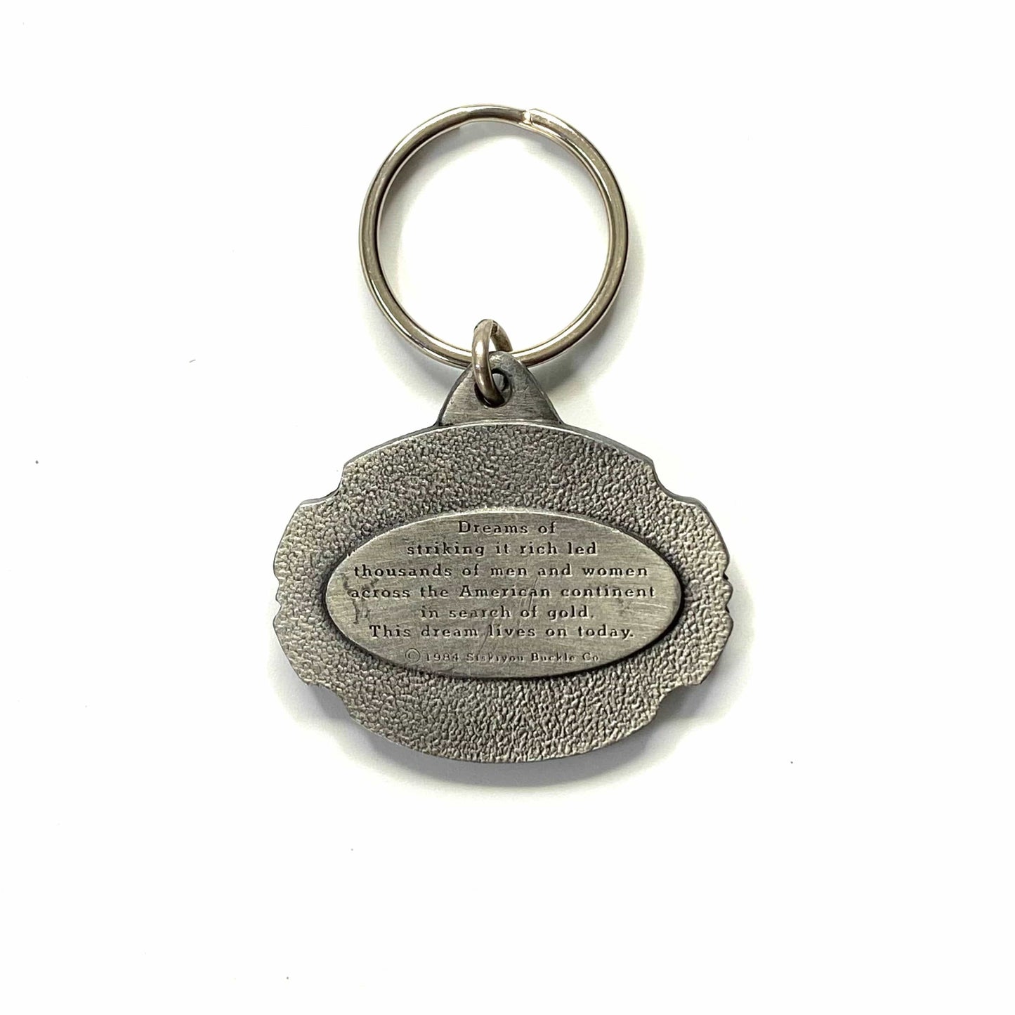 Vtg Siskiyou Silvertone Keychain Key Ring Man Panner Panning 1984