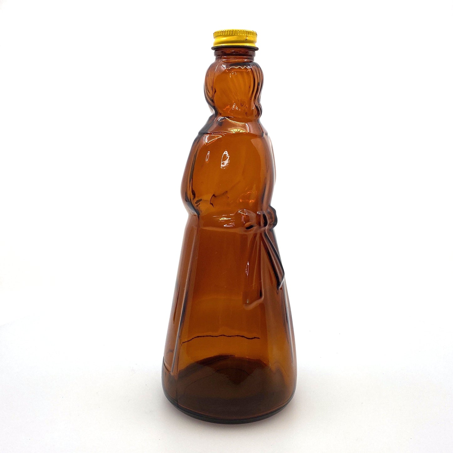 Vintage Mrs. Butterworths Syrup Glass Brown Bottle 36oz Lid