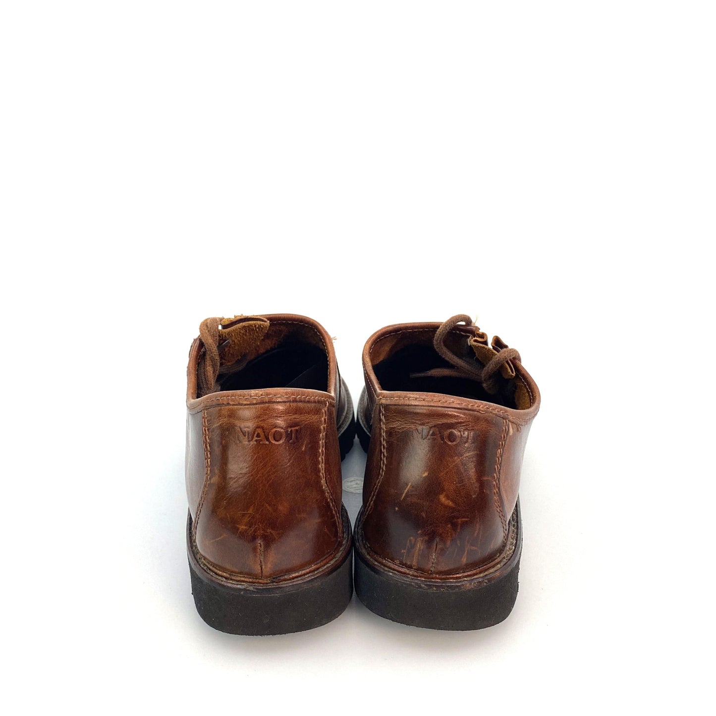Naot Womens Size 9 Brown Leather Casual Lace Up Shoes Asymmetric Laces