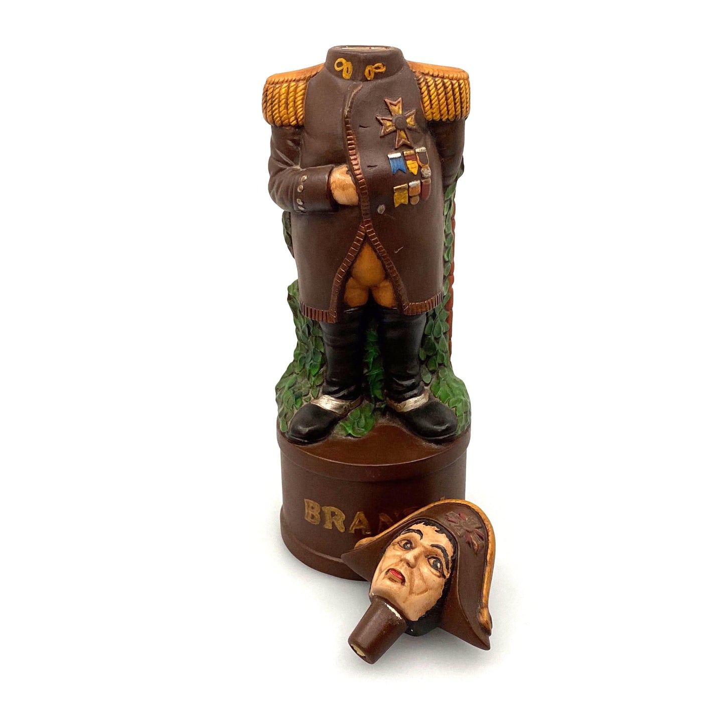 Vintage Napoleon Bonaparte Ceramic Brandy Decanter 12”