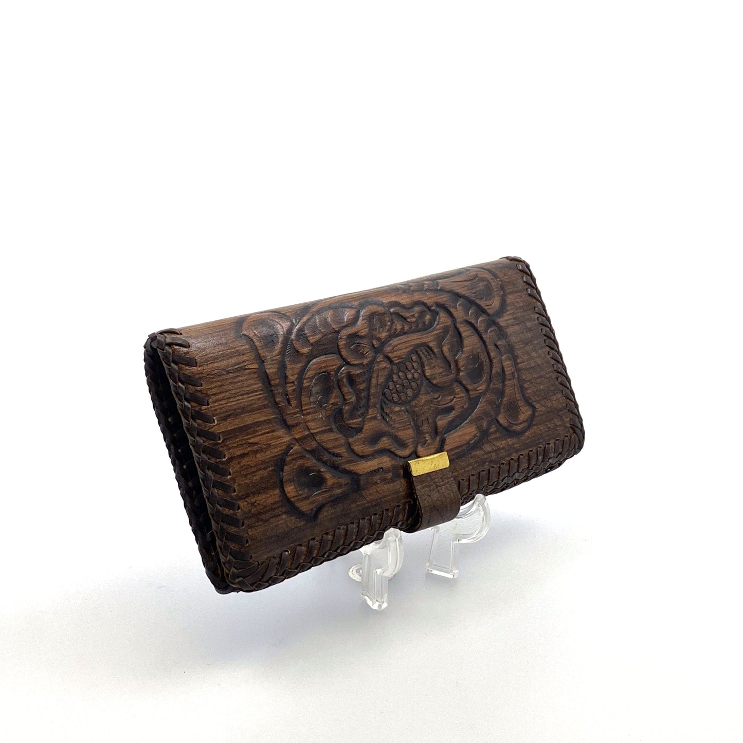 Vintage Jo-o-Kay Hand-Tooled Brown Leather Wallet