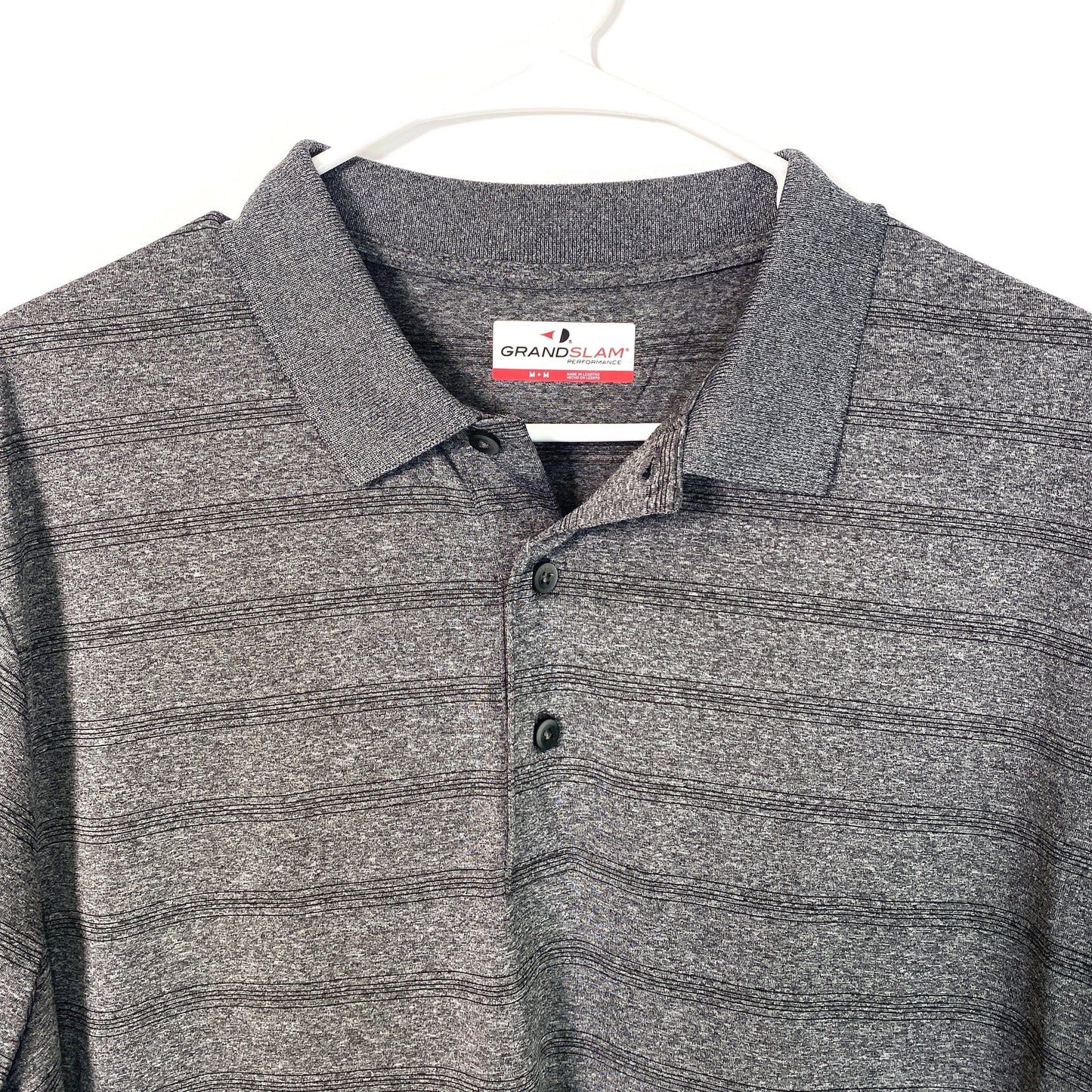 Grand Slam Men's Gray Golf Polo Shirt - Short Sleeve - Size M - Pre-Owned