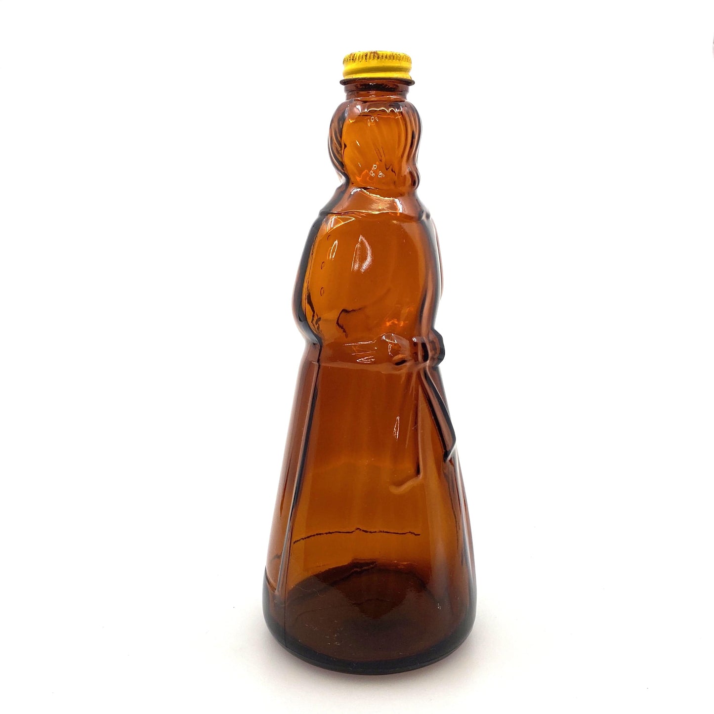 Vintage Mrs. Butterworths Syrup Glass Brown Bottle 36oz Lid