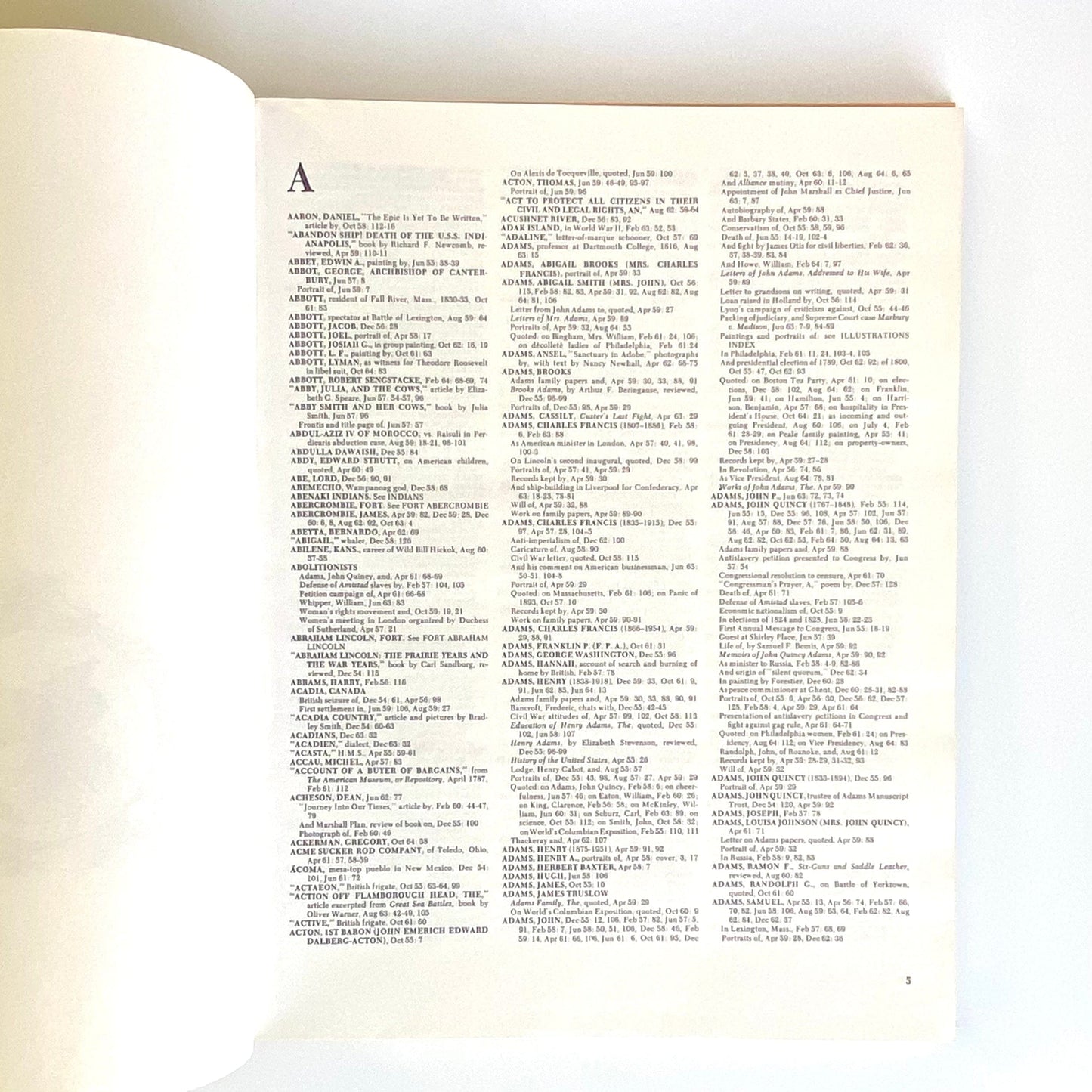 Vintage American Heritage Ten Year Cumulative Index Volume VI, Number 1 - Volume XV, Number 6 • December 1954 - October 1964