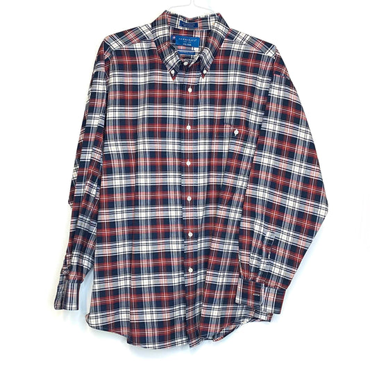 Men's Dress Shirt - Size XXL - Red/White/Black Plaid - Long Sleeve Button-Down